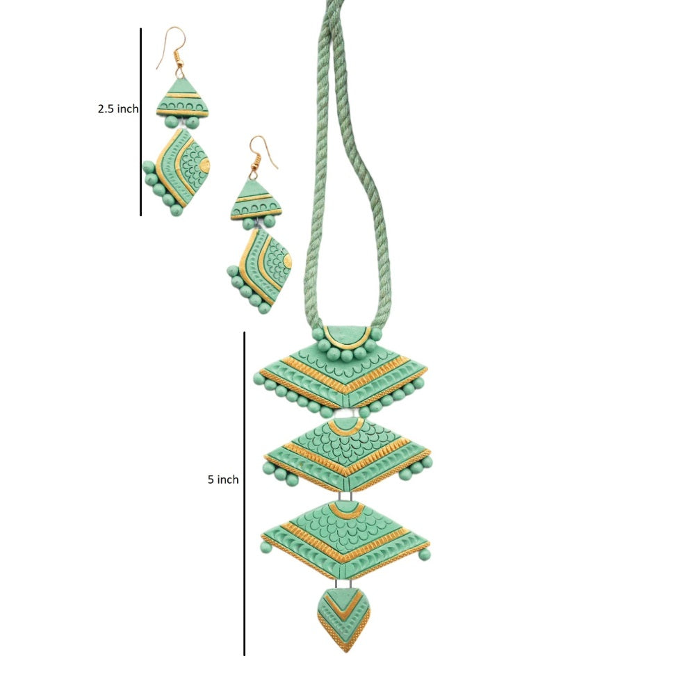 Handmade Terracotta Jewelry Set for Woman TRN125