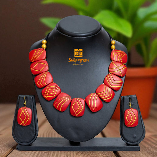 Handmade Terracotta Jewelry Set for Women TRN164