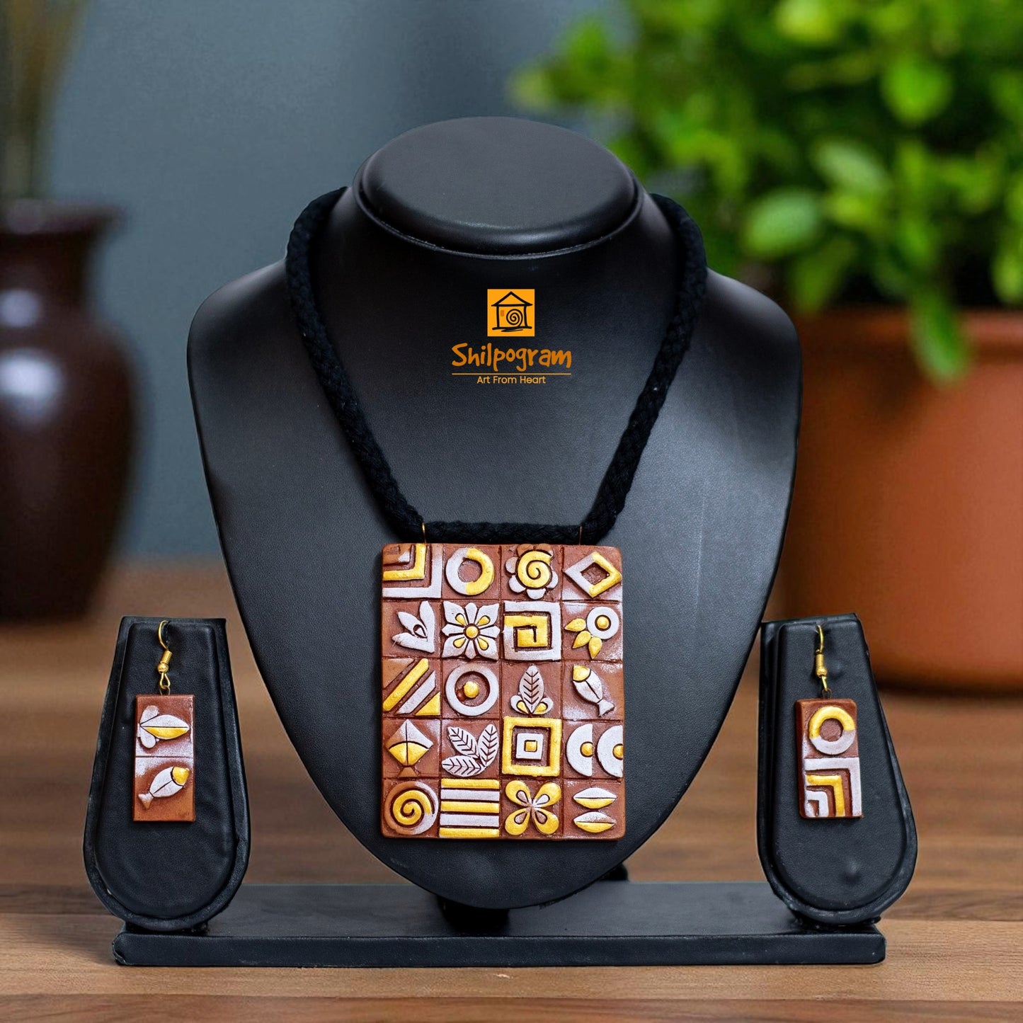 Handmade Terracotta Jewellery Set Inspired by Harappan Art || TRN165