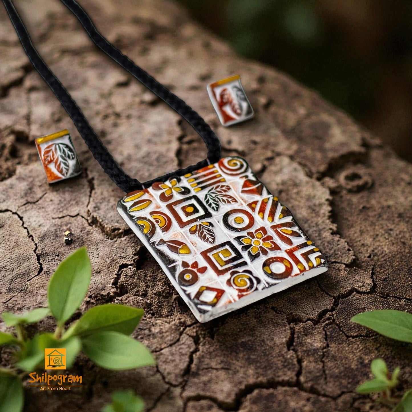 Handmade Terracotta Jewellery Set Inspired by Harappan Art || TRN165
