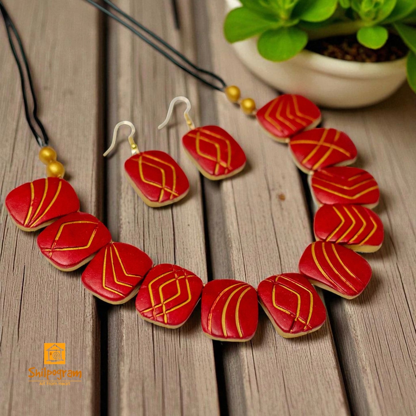 Handmade Terracotta Jewelry Set for Women TRN164