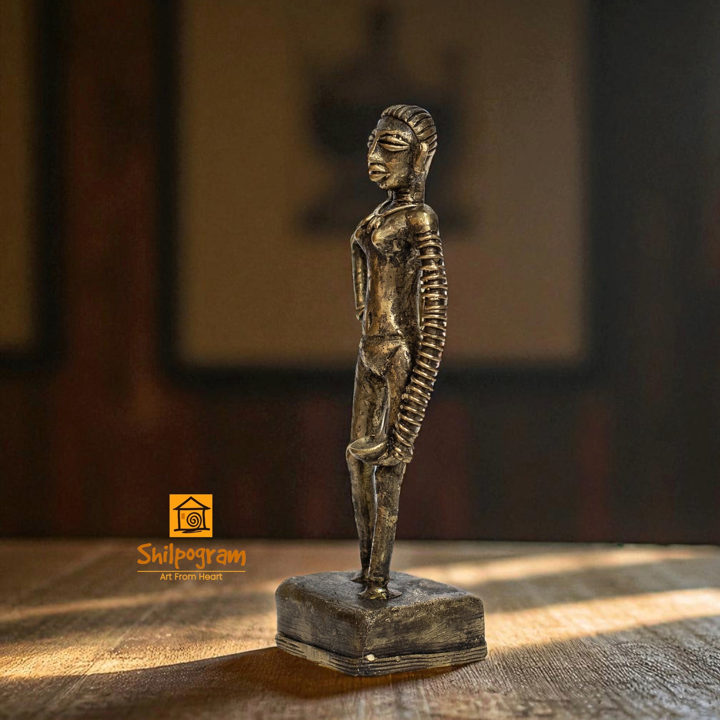 Dhokra Art Brass Metal Artifact Harappan Dancing Girl Replica of The Ancient Indus Valley Civilization || 7 inch || D178
