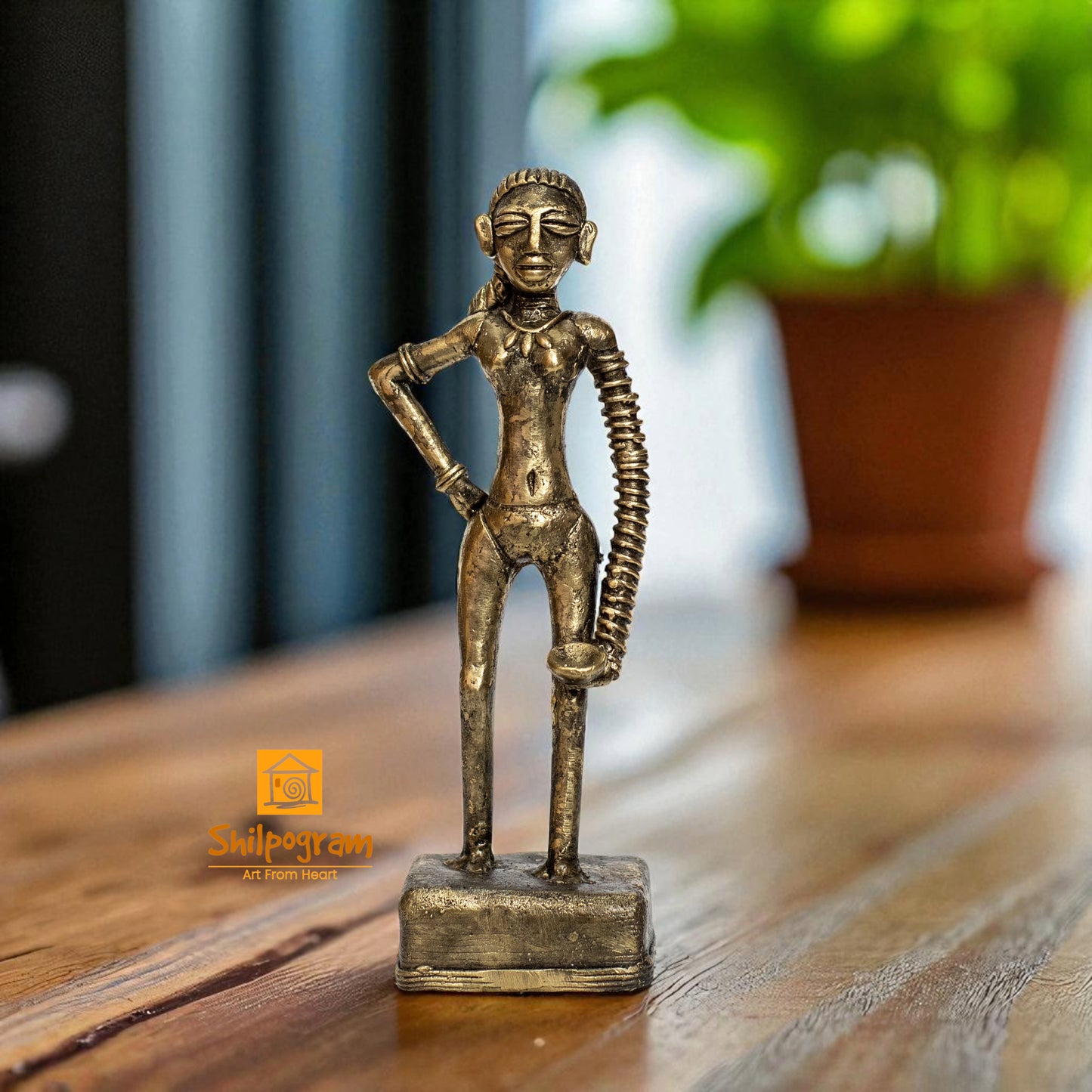 Dhokra Art Brass Metal Artifact Harappan Dancing Girl Replica of The Ancient Indus Valley Civilization || 7 inch || D178