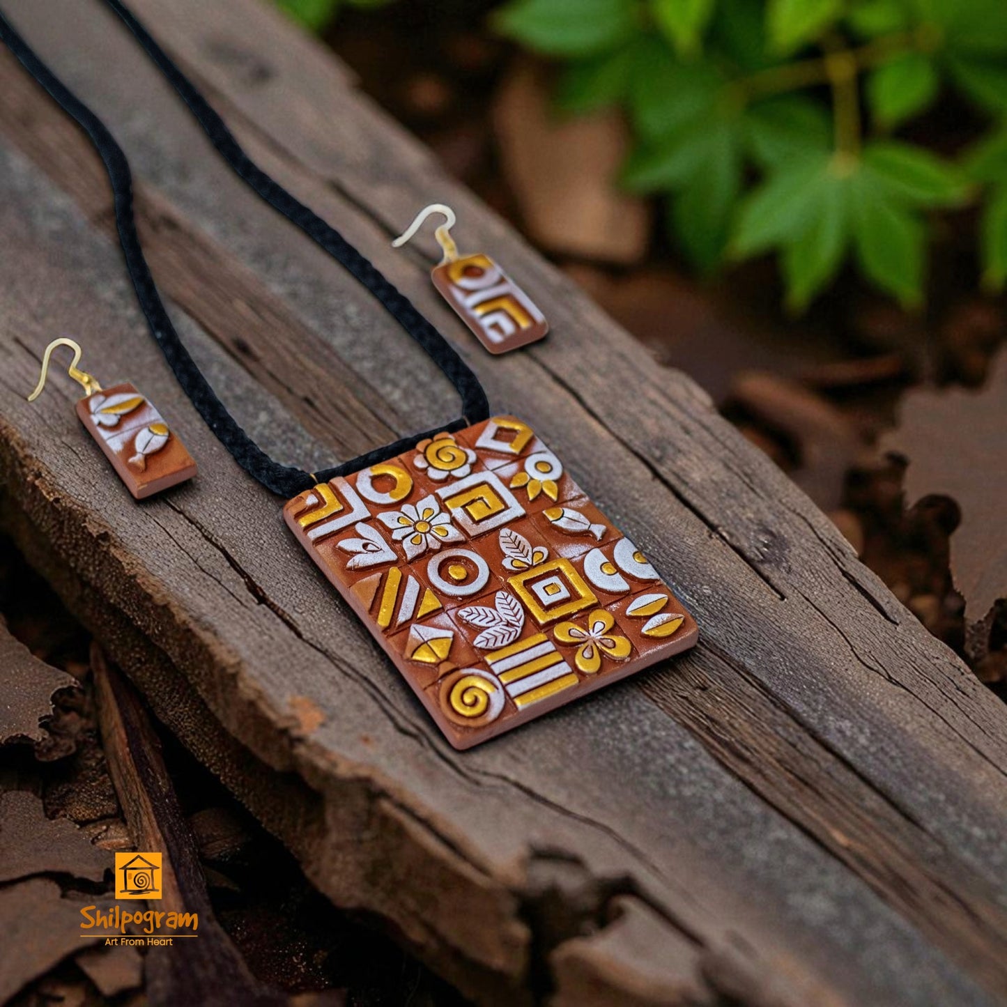 Handmade Terracotta Jewellery Set Inspired by Harappan Art || TRN165