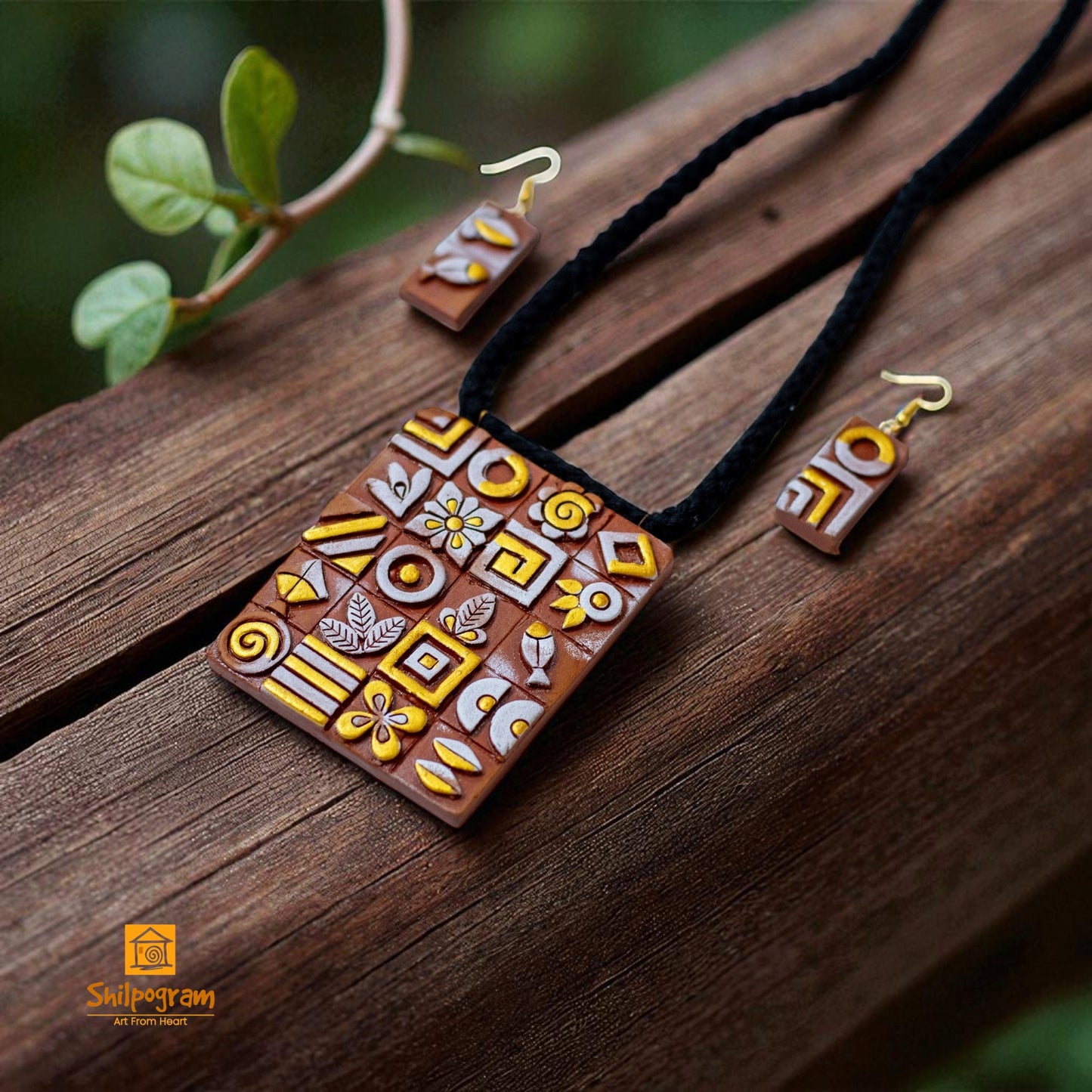 Handmade Terracotta Jewellery Set Inspired by Harappan Art || TRN165
