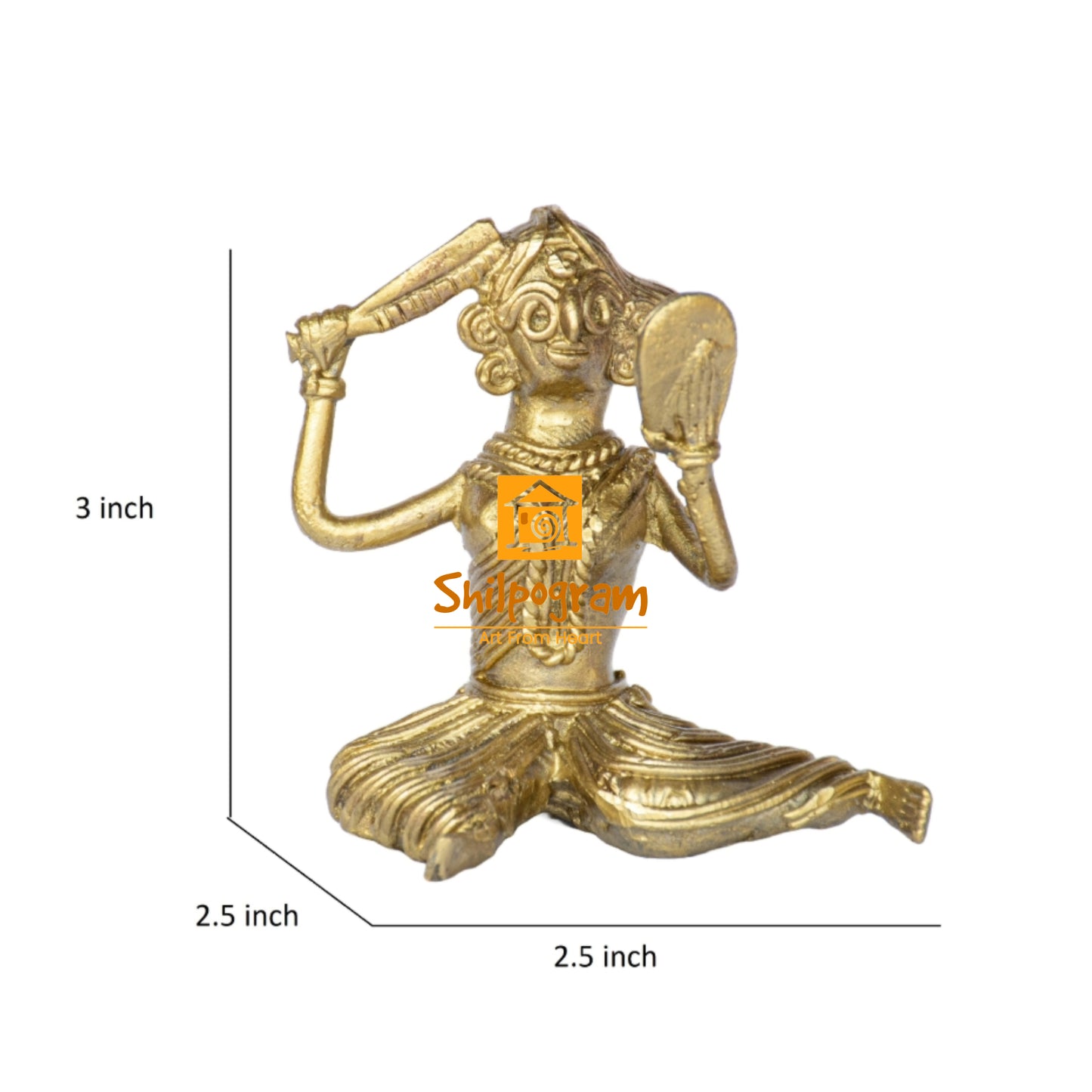 Dhokra Art Brass Metal Craft Woman Combing Hair ||3 inch || D171