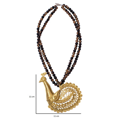 Handcrafted Dhokra Art Brass Metal Jewellery with Glass Beads for Women D83