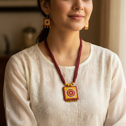 Handmade Terracotta Jewelry Set for Woman TRN115