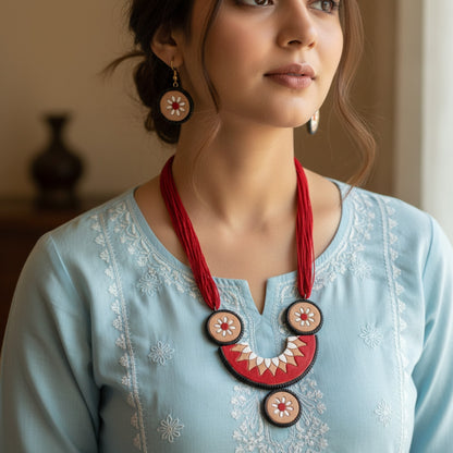 Handmade Terracotta Jewelry Set for Woman TRN108