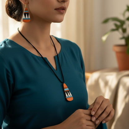 Handmade Terracotta Jewelry Set for Women TRN167