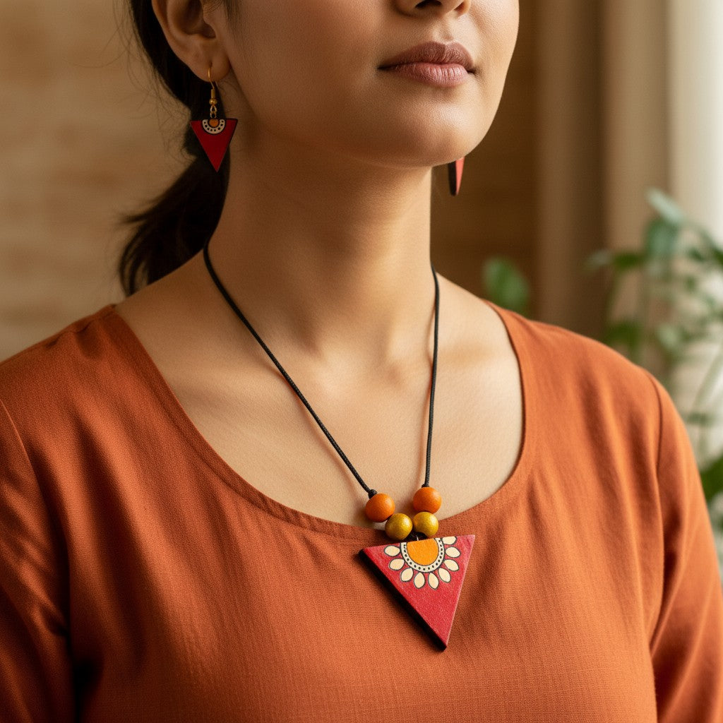 Handmade Terracotta Jewelry Set for Women TRN170