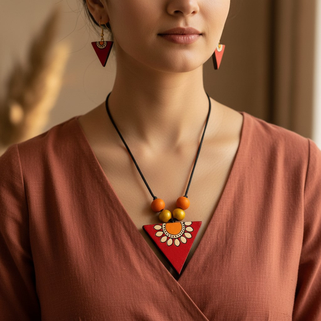 Handmade Terracotta Jewelry Set for Women TRN170