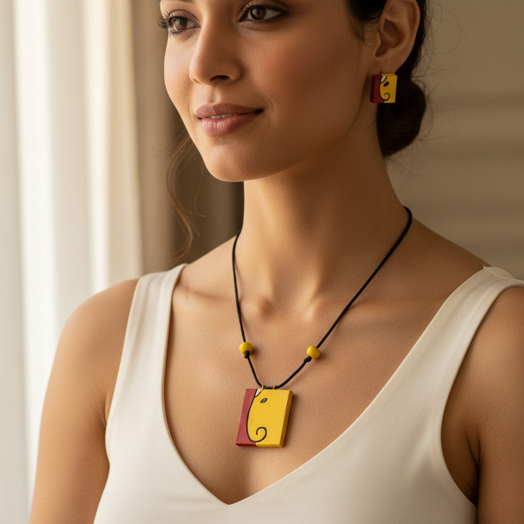 Handmade Terracotta Jewelry Set for Women TRN166