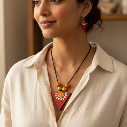 Handmade Terracotta Jewelry Set for Women TRN170