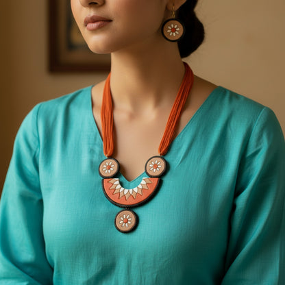 Handmade Terracotta Jewelry Set for Woman TRN108