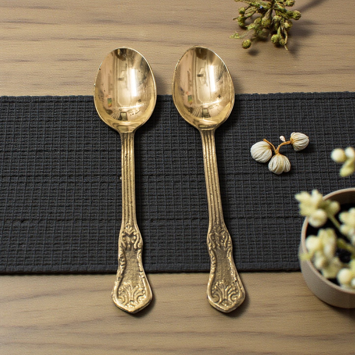 Brass Table Spoon (Set of two) 6 inch DINSPN001T