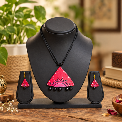 Handcrafted Terracotta Jewellery Set for Women | Indian Traditional Clay Necklace & Earrings | Ethnic Fashion Jewellery | TRN177