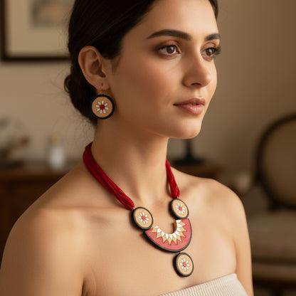 Handmade Terracotta Jewelry Set for Woman TRN108