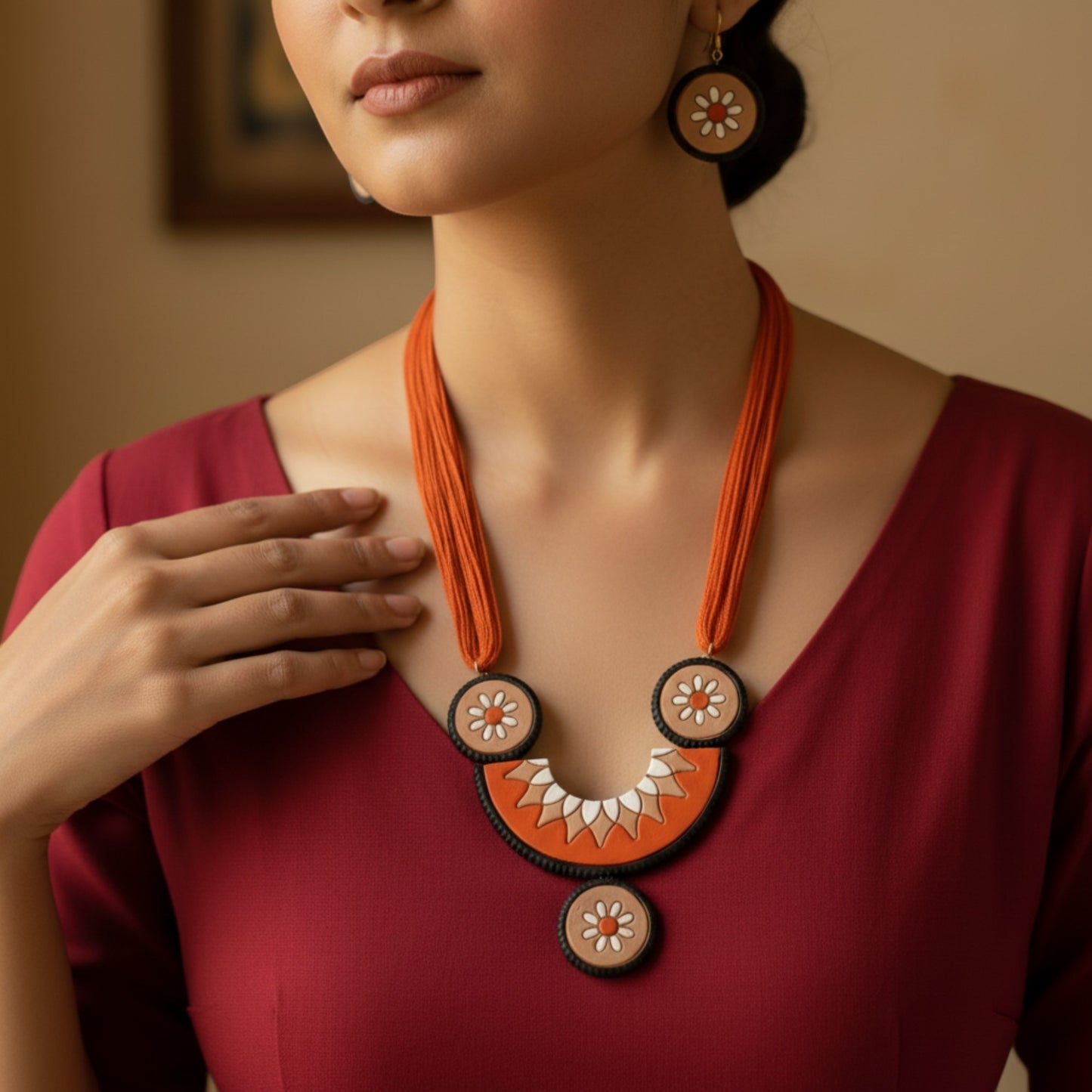 Handmade Terracotta Jewelry Set for Woman TRN108
