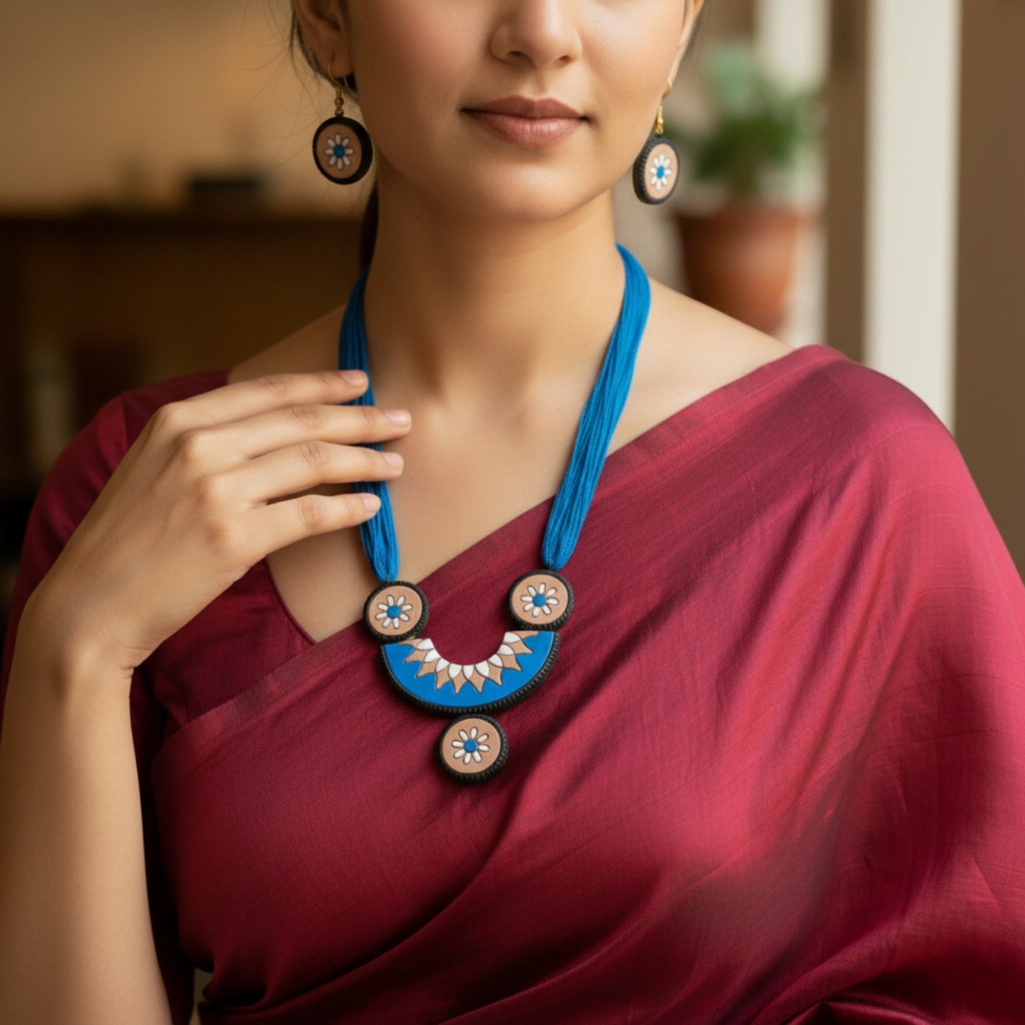 Handmade Terracotta Jewelry Set for Woman TRN108