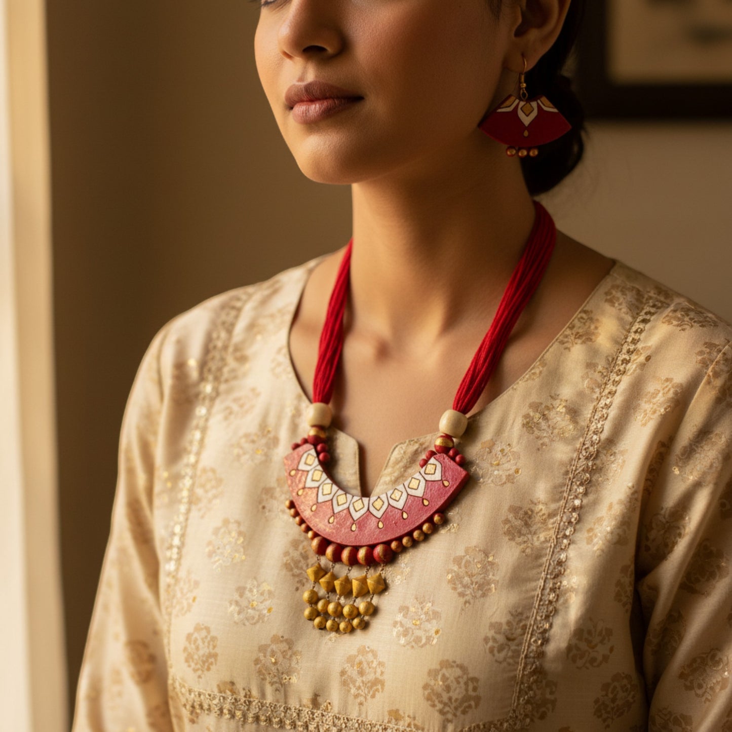 Handmade Terracotta Jewelry Set for Woman TRN107