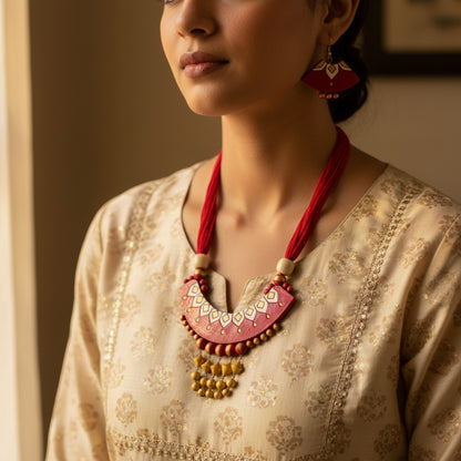 Handmade Terracotta Jewelry Set for Woman TRN107