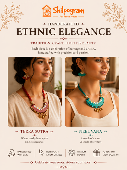 Handmade Terracotta Jewelry Set for Woman TRN107