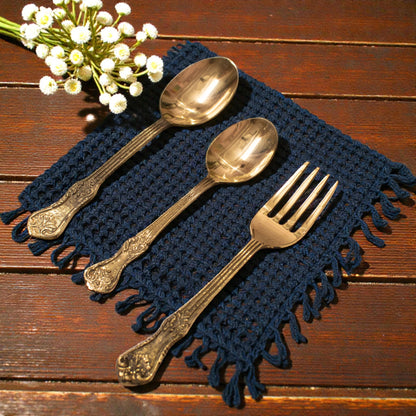 Brass Cutlery Set Tableware (Set of 3) One 7 inch desert spoon, one 6 inch table spoon, one 7 inch fork DINSPN003