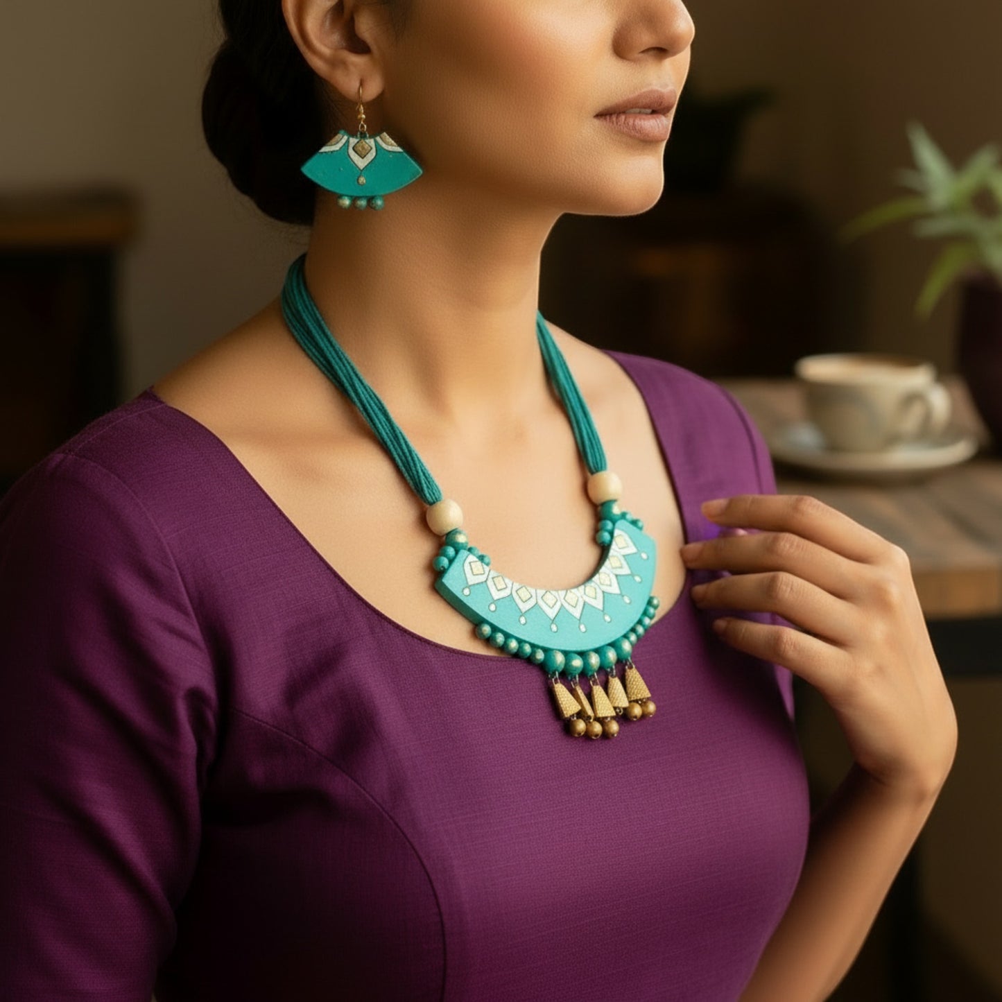 Handmade Terracotta Jewelry Set for Woman TRN107