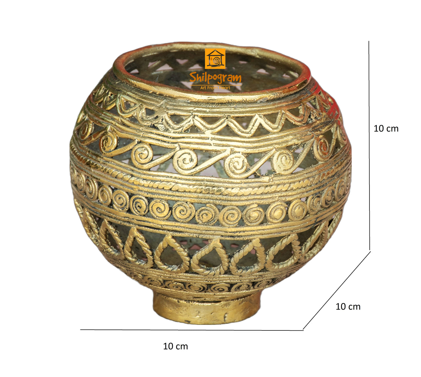Dhokra Art Brass Metal Handcrafted Pen Stand || D74