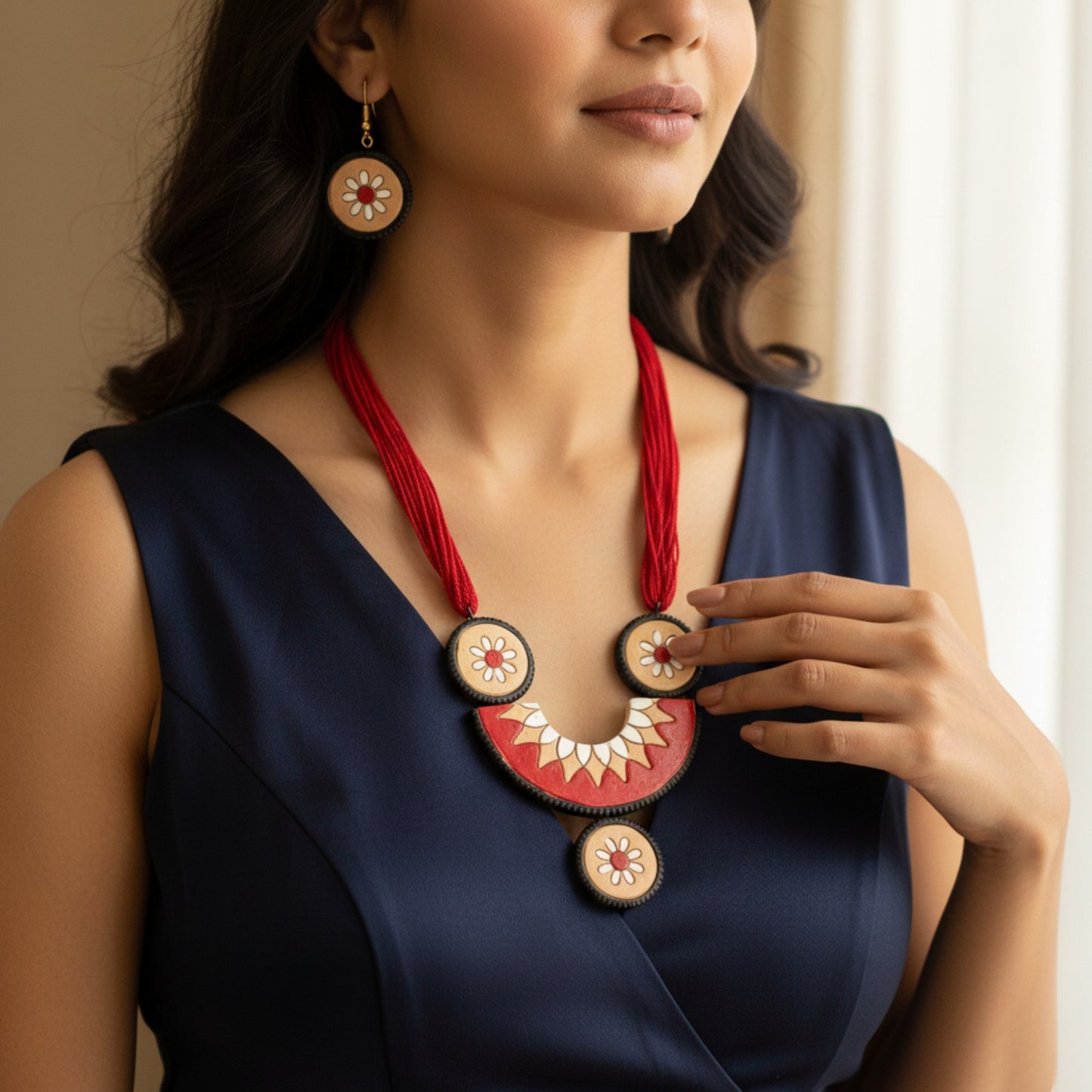 Handmade Terracotta Jewelry Set for Woman TRN108