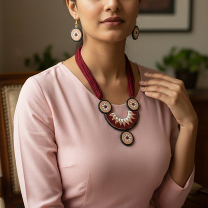 Handmade Terracotta Jewelry Set for Woman TRN108