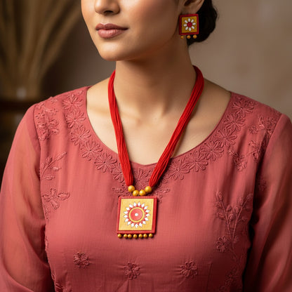 Handmade Terracotta Jewelry Set for Woman TRN115