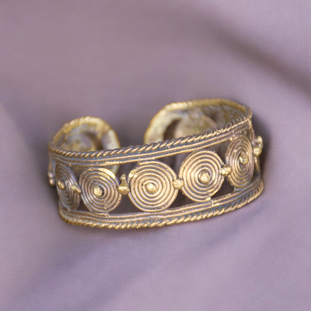 Dhokra Art Brass Metal Bangle for Women D27 (Free Size)