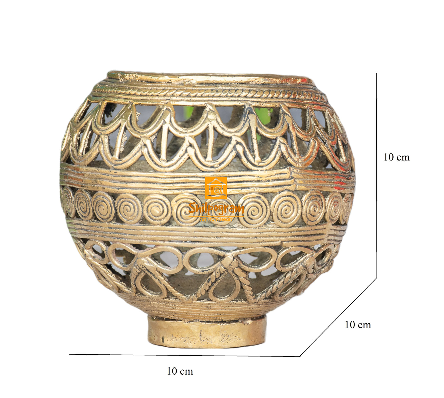 Dhokra Art Brass Metal Handcrafted Pen Stand || D75