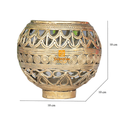 Dhokra Art Brass Metal Handcrafted Pen Stand || D75