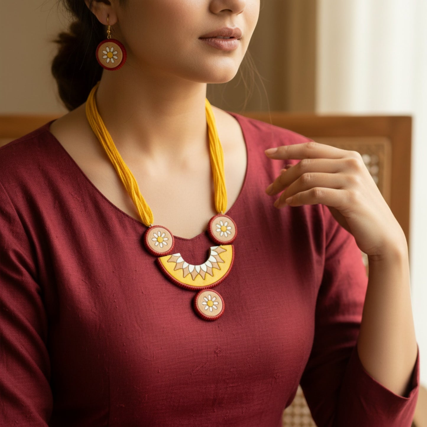 Handmade Terracotta Jewelry Set for Woman TRN108