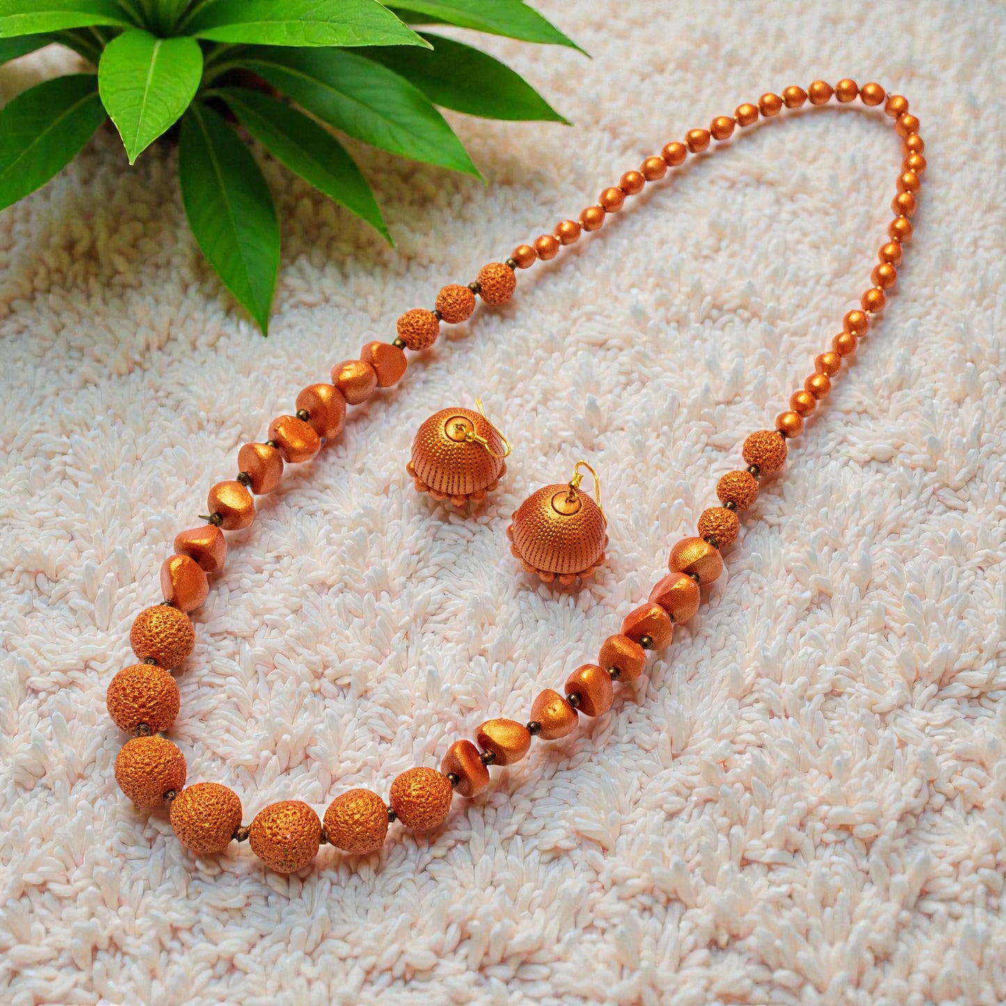 Handmade Terracotta Jewelry Set for Women TRN0176