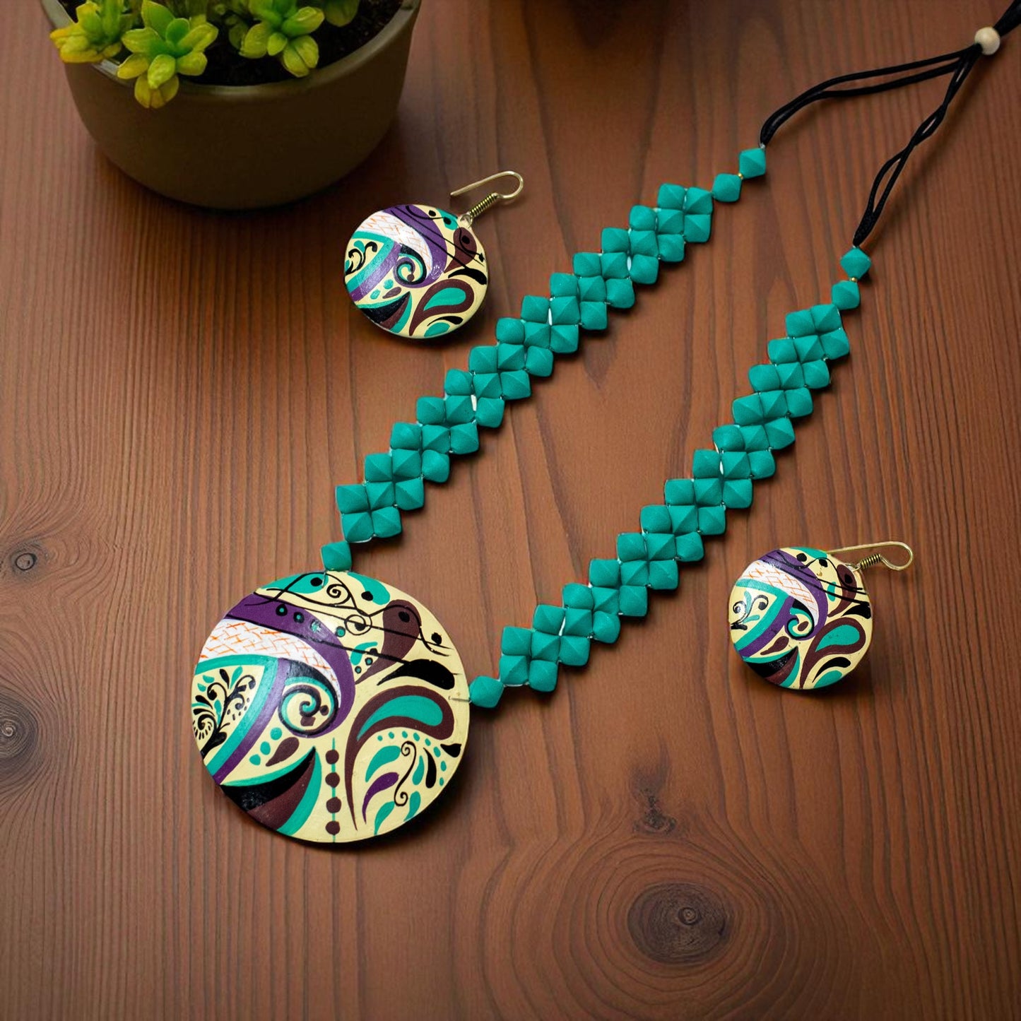 Handmade Terracotta Jewelry Set for Women TRN175