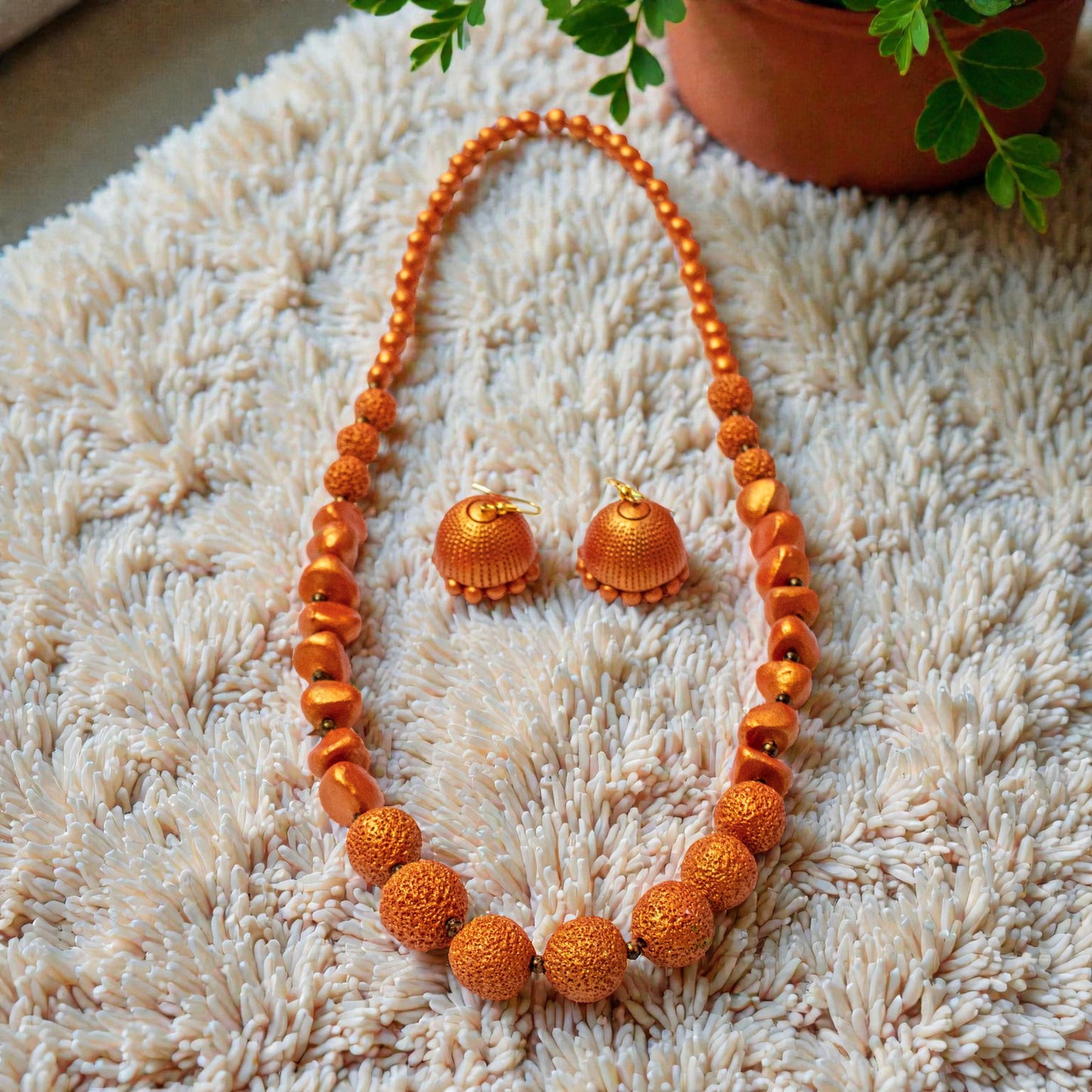Handmade Terracotta Jewelry Set for Women TRN0176