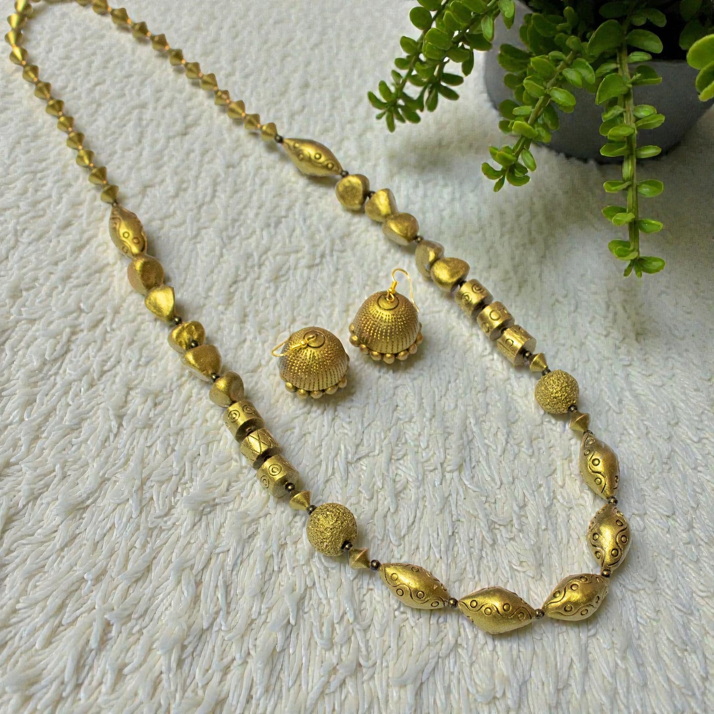 Handmade Terracotta Jewelry Set for Women TRN0176