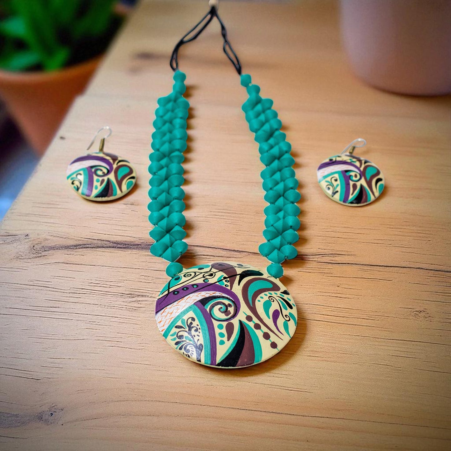 Handmade Terracotta Jewelry Set for Women TRN175