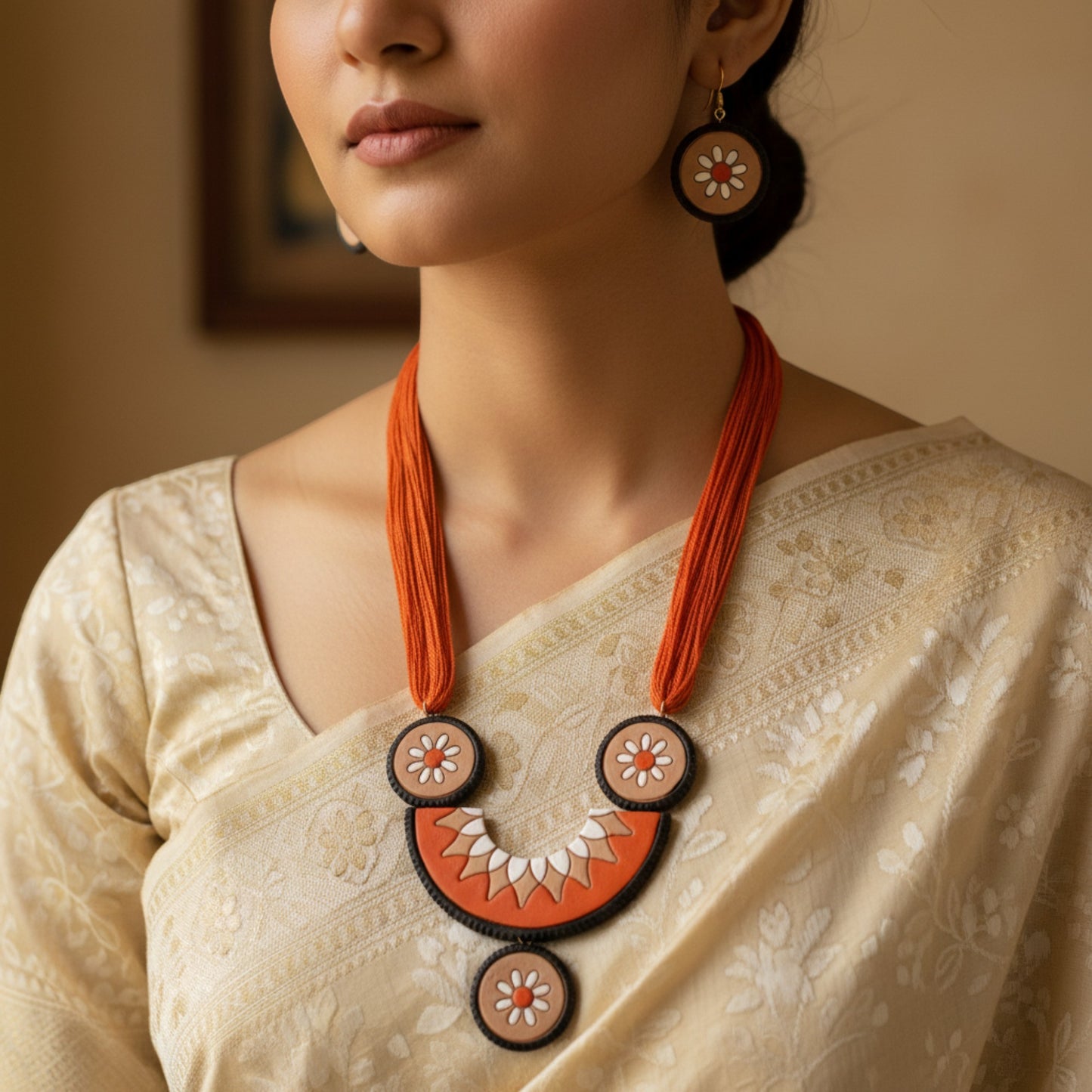 Handmade Terracotta Jewelry Set for Woman TRN108
