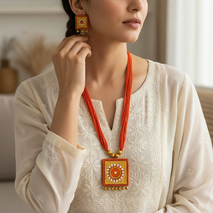 Handmade Terracotta Jewelry Set for Woman TRN115