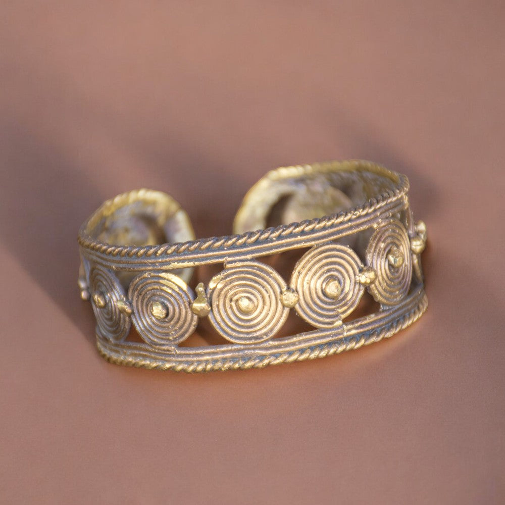 Dhokra Art Brass Metal Bangle for Women D27 (Free Size)