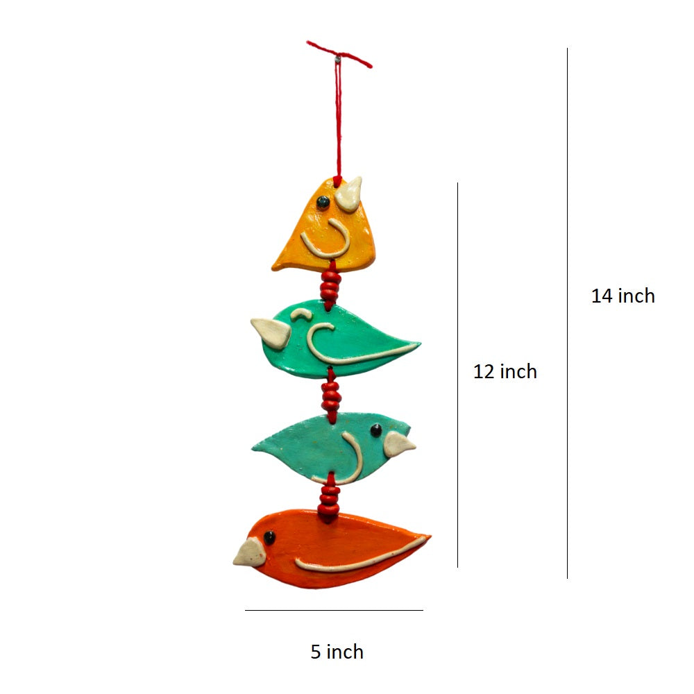 Handmade and Hand Painted Clay Art Birds Wall Hanging CRT002