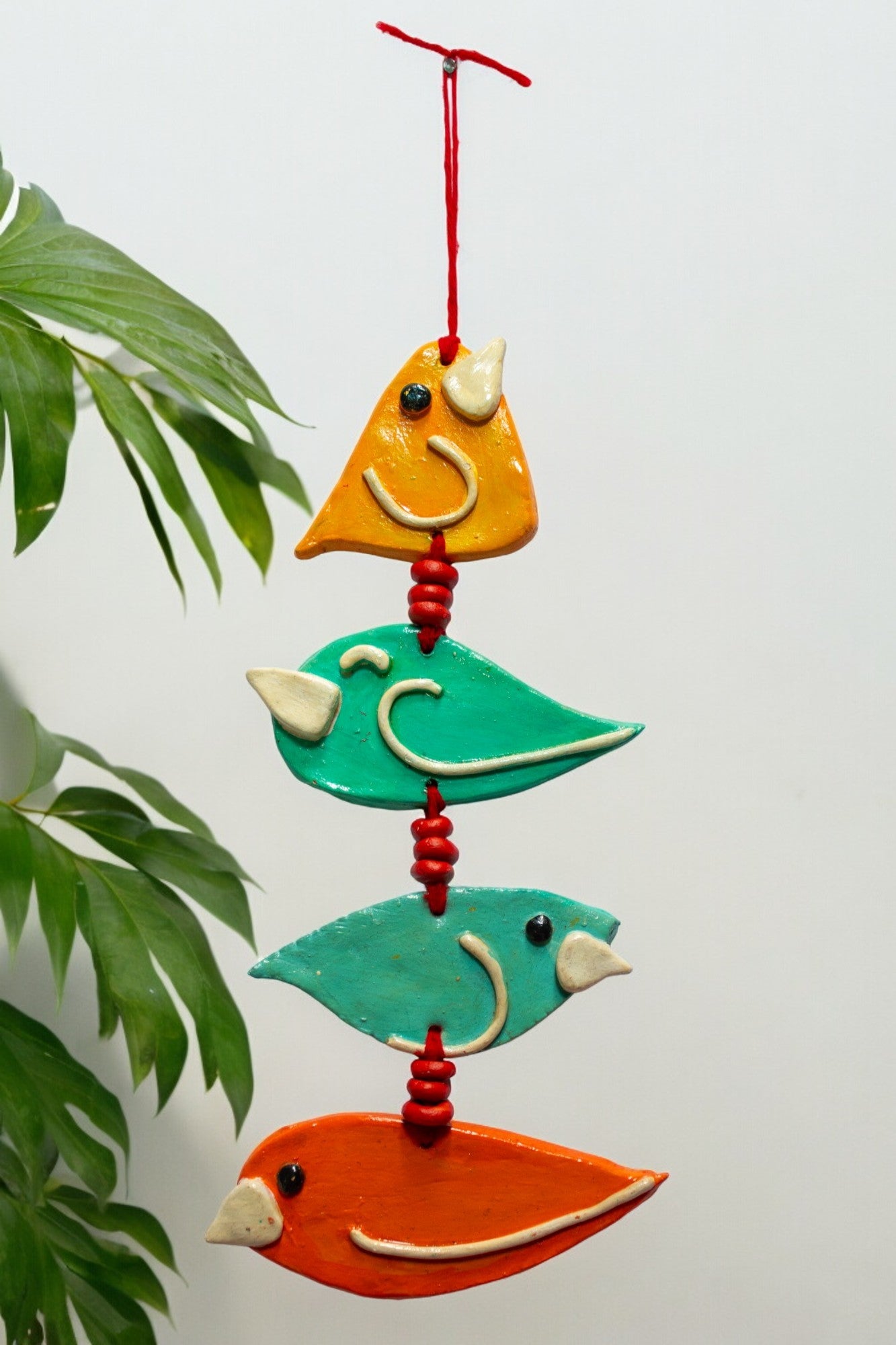 Handmade and Hand Painted Clay Art Birds Wall Hanging CRT002