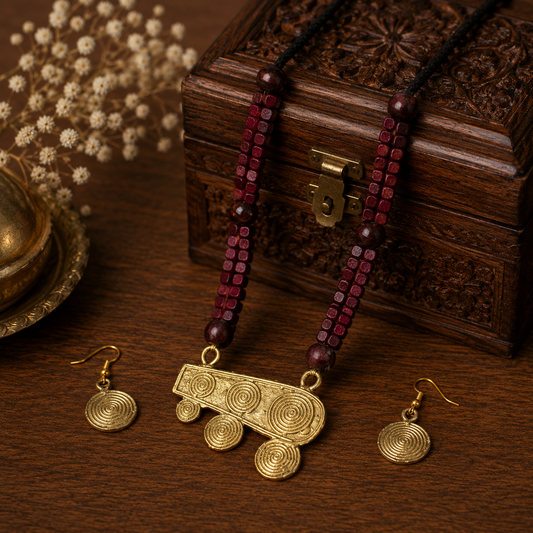 Dhokra Art Brass Metal Jewellery for Women D82