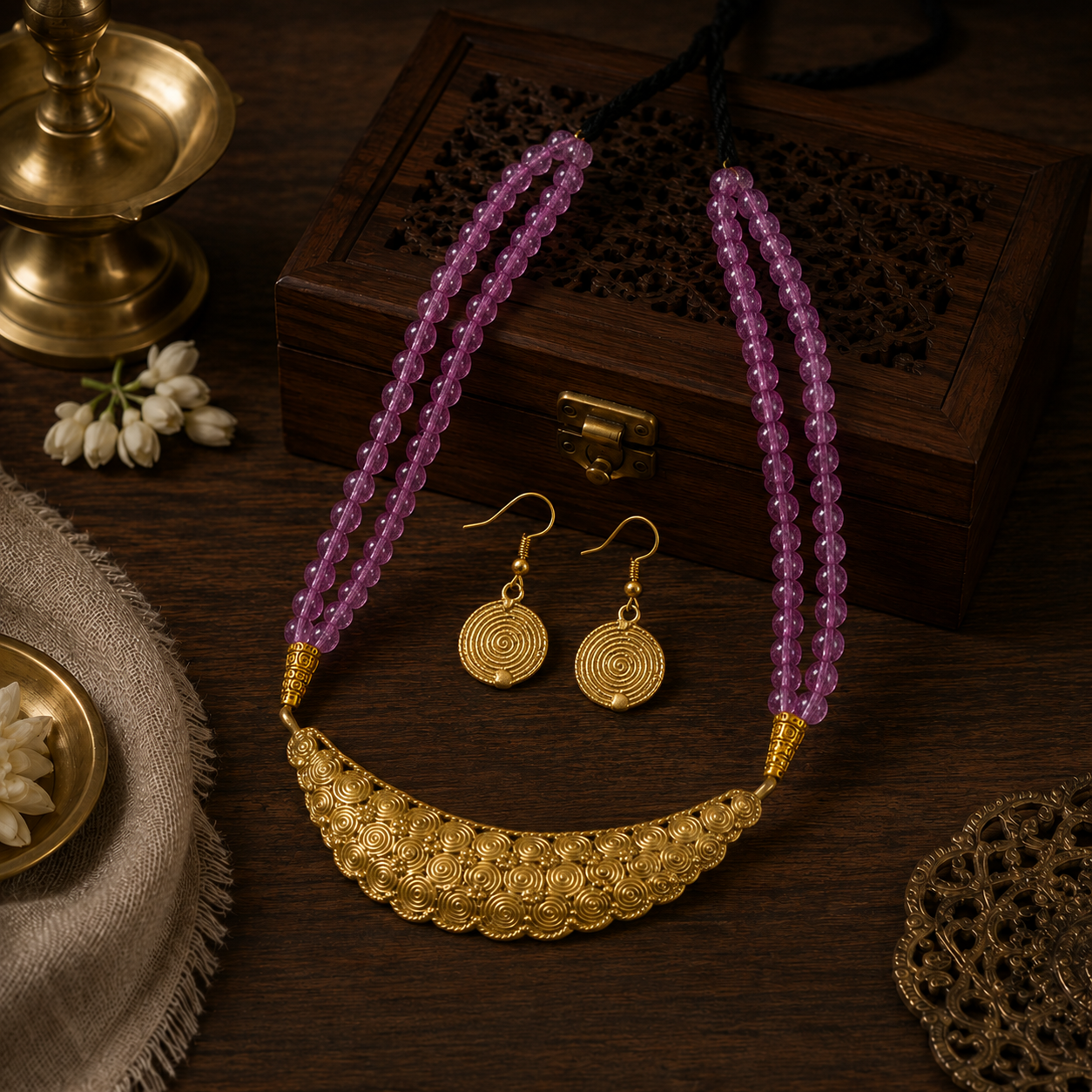Dhokra Art Brass Metal Jewellery for Women D85