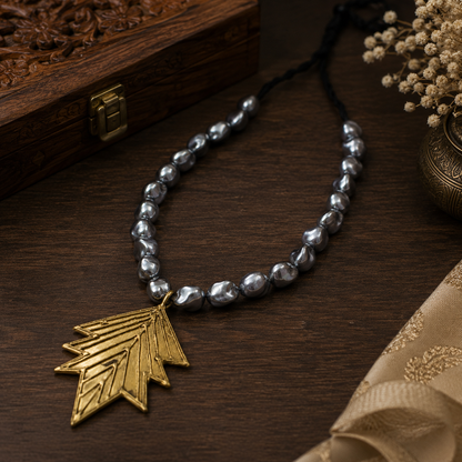 Dhokra Art Brass Metal Jewellery with Natural Pearl Beads for Women D88